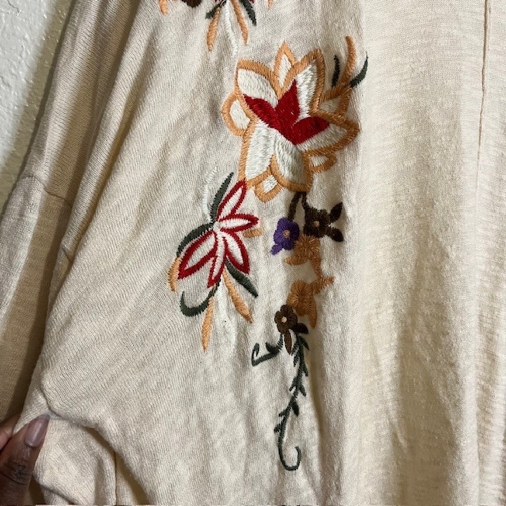 UMGEE Med/L Embroidered Kimono Cardigan Open Front Flowy Duster Floral Boho - Picture 6 of 14